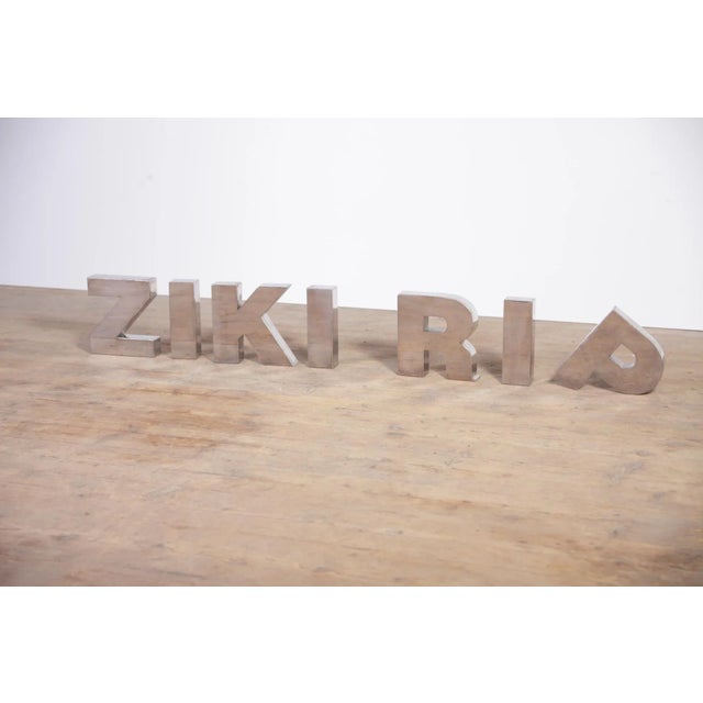 Silver Vintage Chrome Letter Sign, Former Czechoslovakia, 1950s, Set of 7 For Sale - Image 8 of 9