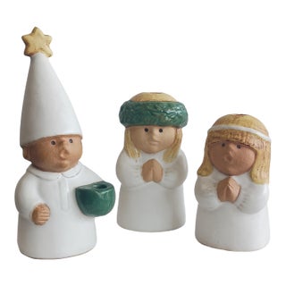 Vintage Lisa Larson Ceramic Advent Children Trio - Gustavsberg & Rörstrand For Sale