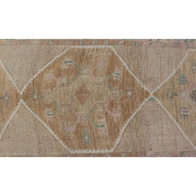 Textile Unique & Colorful Turkish Kars Runner With Tribal Designs and Geometric Motifs For Sale - Image 7 of 12