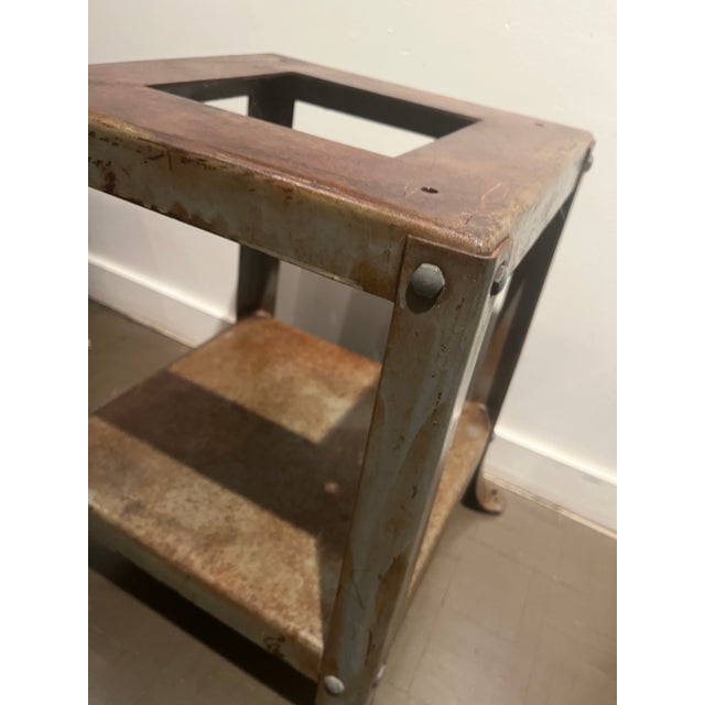 Vintage Industrial Metal Pedestal Table Base For Sale - Image 4 of 7