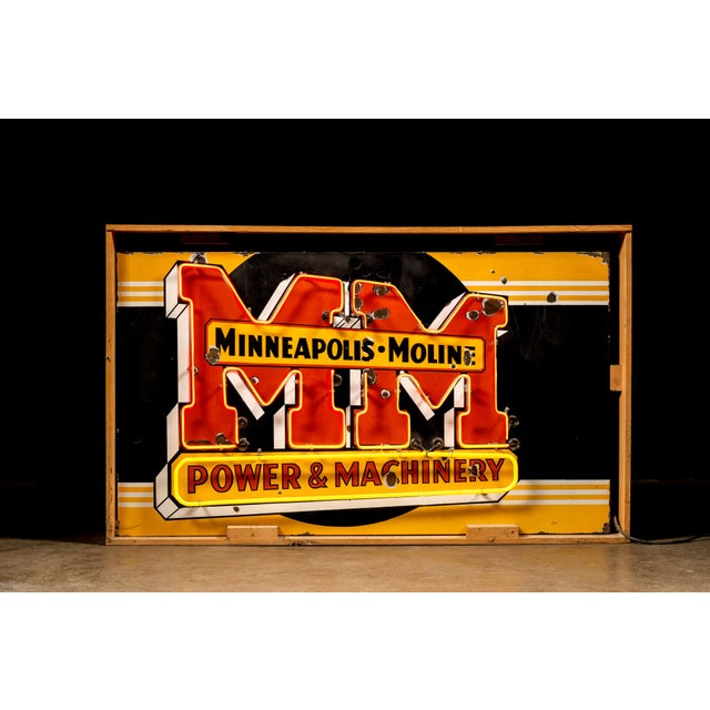 American Vintage Minneapolis-Moline SSP Neon Sign For Sale - Image 3 of 9