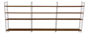 Large Swedish Wall Unit in Ash and Metal by Kajsa & Nils Nisse Strinning for String, 1950s