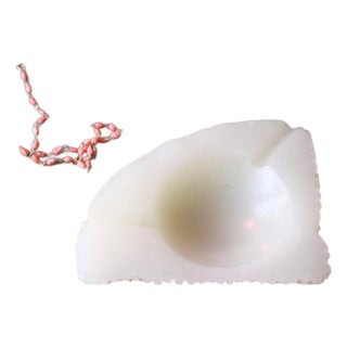 Asymmetrical ashtray - white ashtray - faux stone - incense burner - palo santo - heavy ashtray - stone dish - white dish - organic For Sale