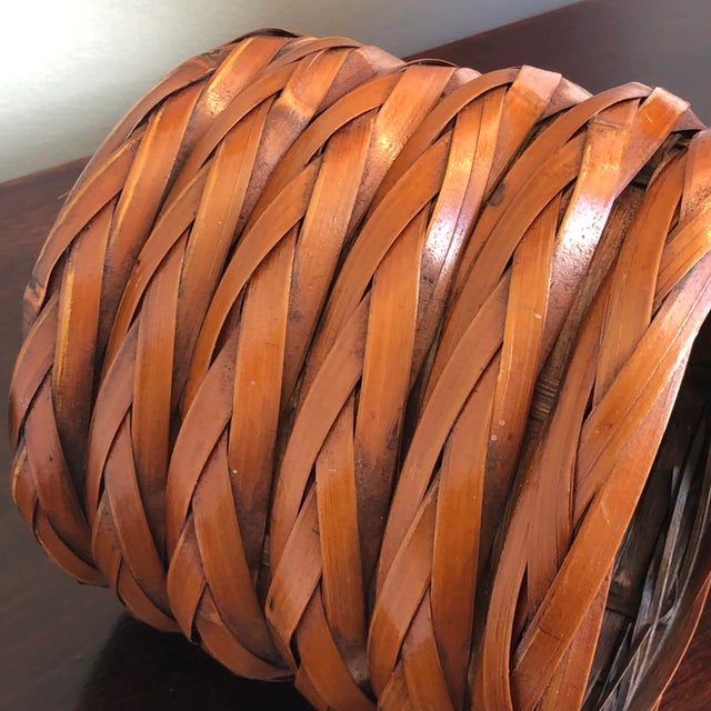 1970s Rattan Planter Basket For Sale - Image 11 of 13