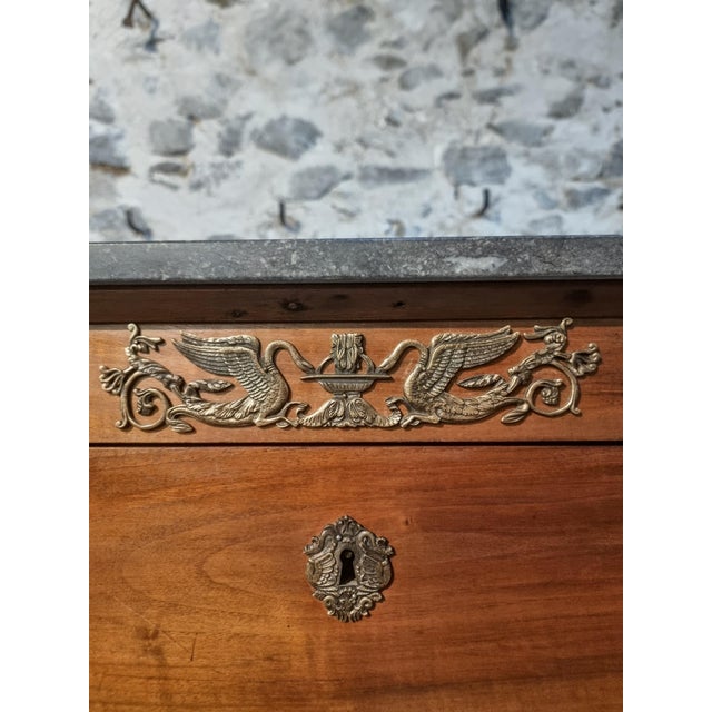 Antique Chest of Drawers in Walnut and Oak with Marble Top, France, 1820-1850 For Sale - Image 18 of 18