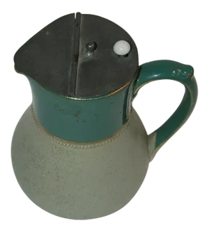 Glazed Ceramic Pottery Green Lidded Pitcher by Lovatts Langley, England