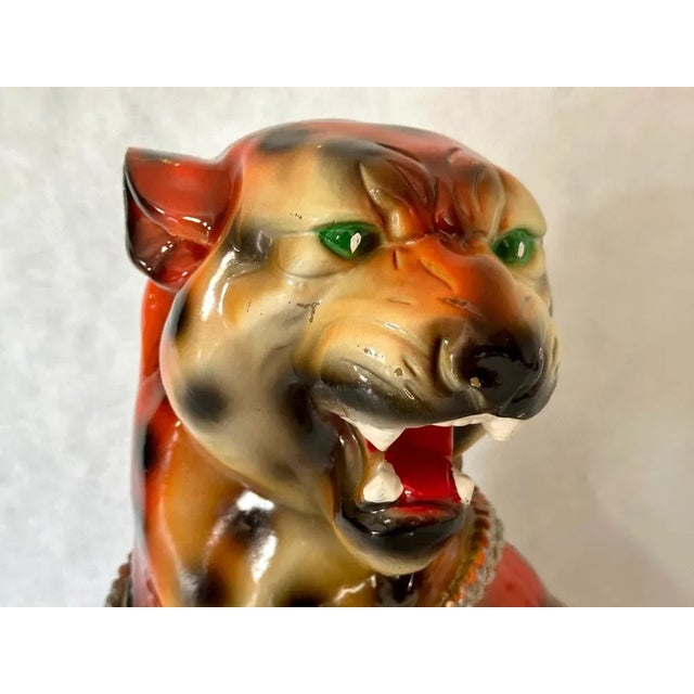1970s Large Vintage Italian Tiger Statue in Resin, 1970s For Sale - Image 5 of 10