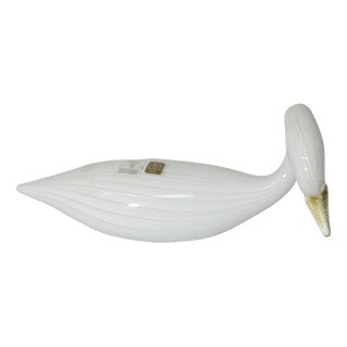 Artistic Glass Swan Sculpture by Licio Zanetti Murano, 1960s For Sale