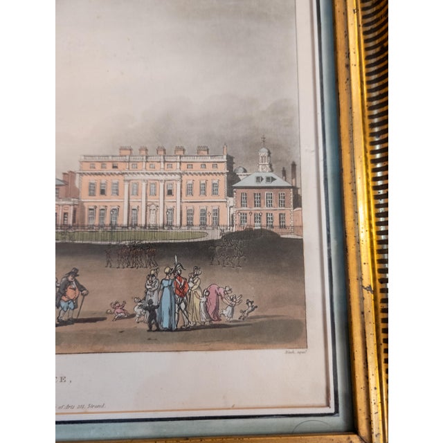 19th Century American Lemon Gold Frame With Hand Colored English Print For Sale - Image 10 of 13