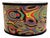 Retro Psychadelic Style Drum Lamp Shade With Navy Trim For Sale
