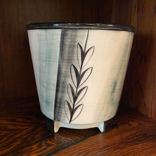 1930s 1930s Swedish Art Deco Footed Planter Cachepot by Ilse Claesson for Rörstrand For Sale - Image 5 of 9