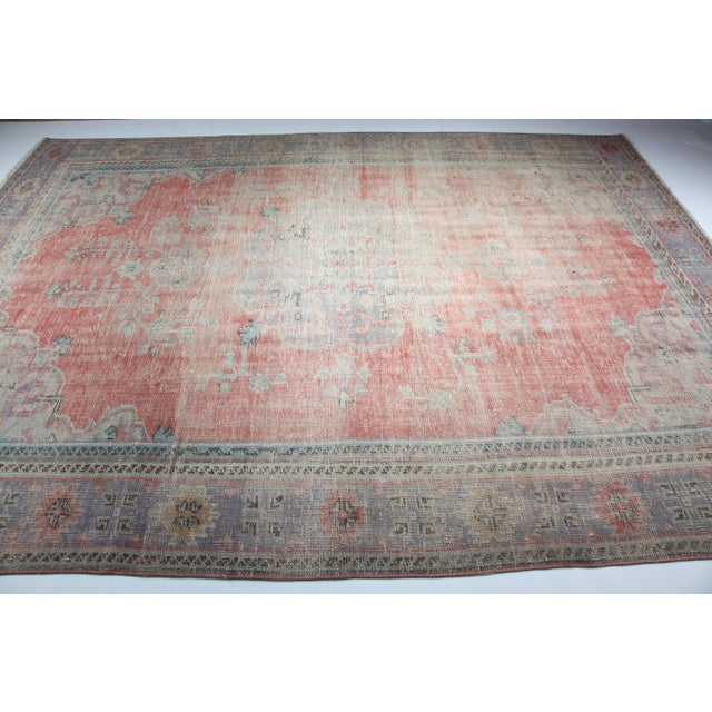 Handmade Tribal Oushak Rug - 7′2″ × 10′2″ For Sale In Tampa - Image 6 of 12