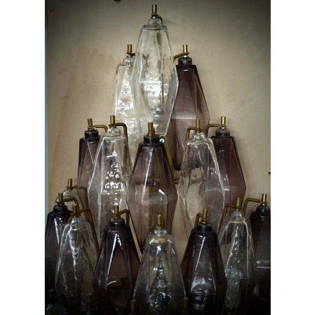 Mid-Century Violet and Transparent Murano Glass Wall Light, 2000s For Sale - Image 7 of 9