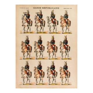 1880s - 1890s French Military Print - Imagerie d'Épinal #92 - Garde Républicaine For Sale