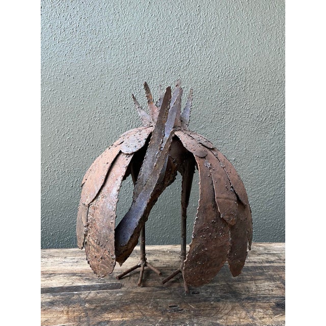 Vintage Torch Cut Iron Bird Sculpture For Sale - Image 12 of 12