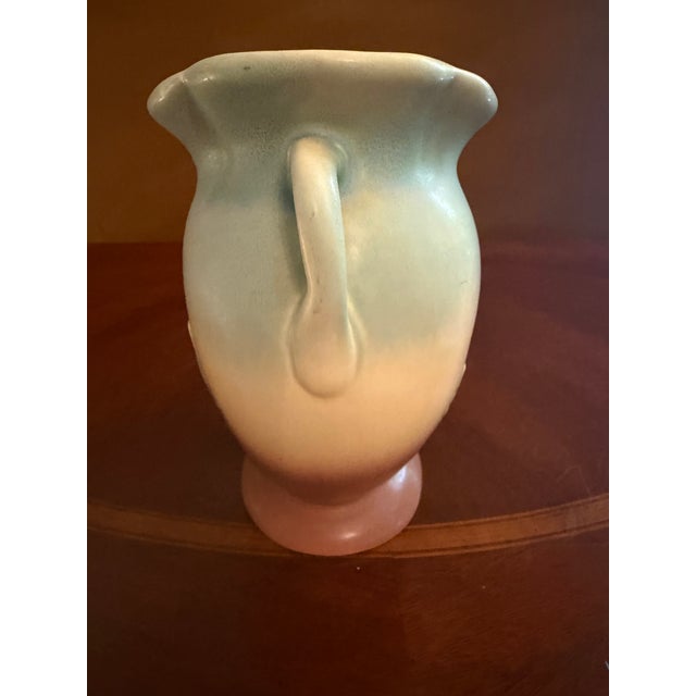 Ceramic Hull Art Pottery Calla Lily Vase #530/33 - 7 Double Handle Pillow Vase ca.1938 For Sale - Image 7 of 12