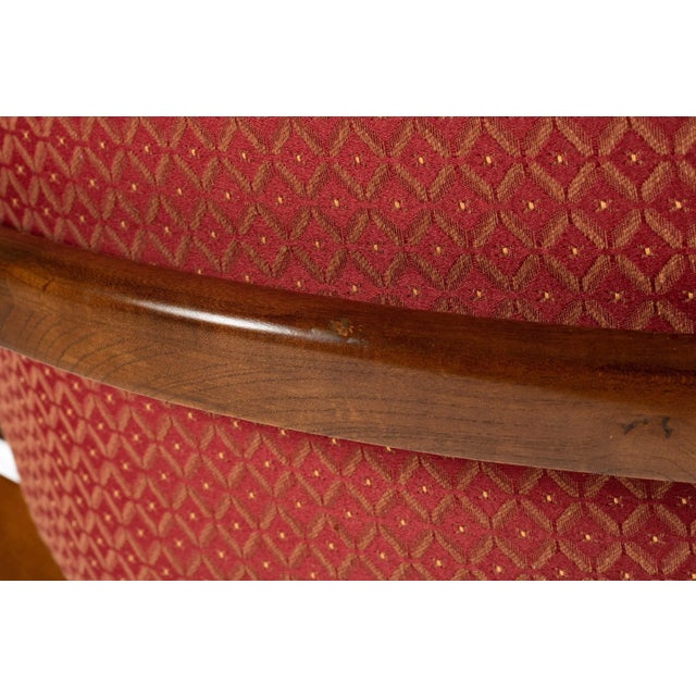 Brick Red Mid Century Modern High Back Barrel Chair by Milo Baughman in Ruby Red, USA, circa 1960's For Sale - Image 8 of 13