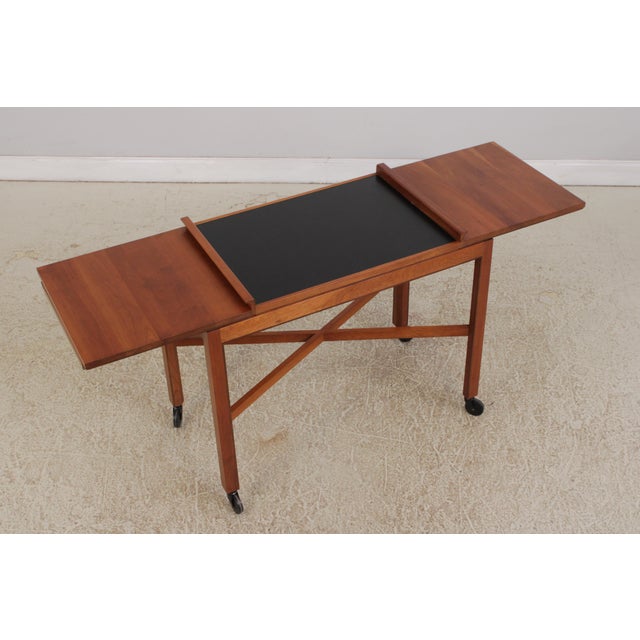 Stickley Modern Design Solid Cherry Serving Cart With Tray For Sale - Image 10 of 18