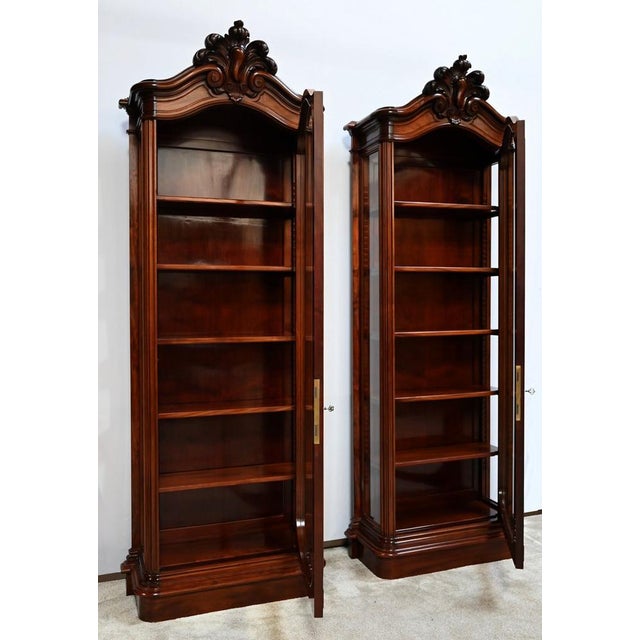 Napoleon III Style Showcases in Mahogany, 19th Century, Set of 2 For Sale - Image 15 of 18