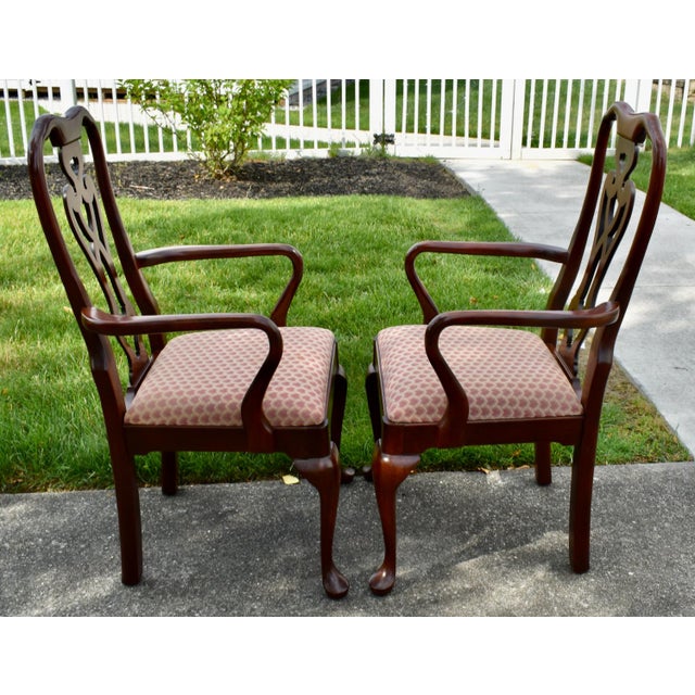 Wood Vtg. Pennsylvania House Set of Eight Solid Mahogany Queen Anne Dining Chairs For Sale - Image 7 of 17