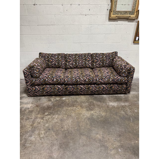 I don’t know about you, but this is giving me Kelly Wearstler vibes! Fabulous vintage sofa newly reupholstered in a...