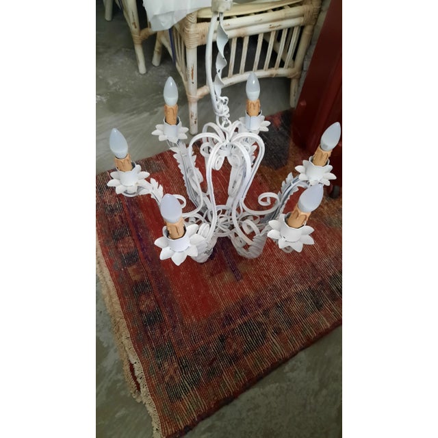 Wrought Iron Chandelier, 1930s For Sale - Image 9 of 9