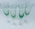 1960s Vintage Green Colored Glass Champagne Flutes With Etched Floral Leaves a Set of 4 For Sale - Image 5 of 11