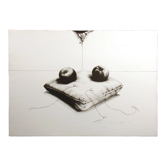 Realist Charles H. Thies Untitled Vintage Lithograph Art Print on Paper For Sale