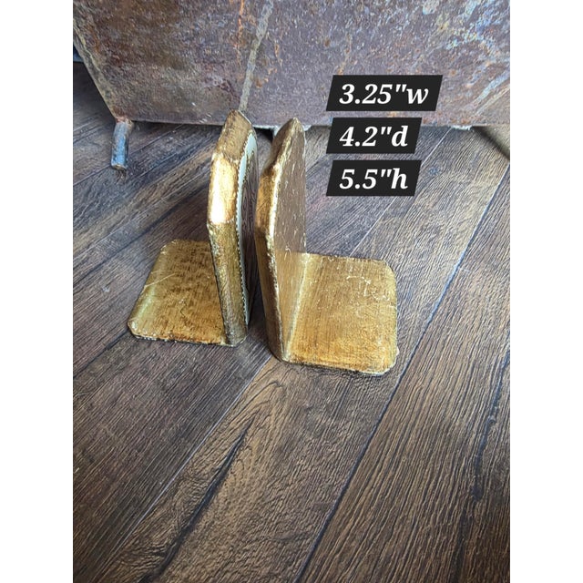 Gold Vintage Florentine Bookends For Sale - Image 8 of 12