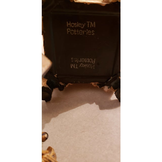 1970s Vintage Hosley Tm Hand Painted Potteries Canister With Claw Feet and Lid For Sale - Image 5 of 9