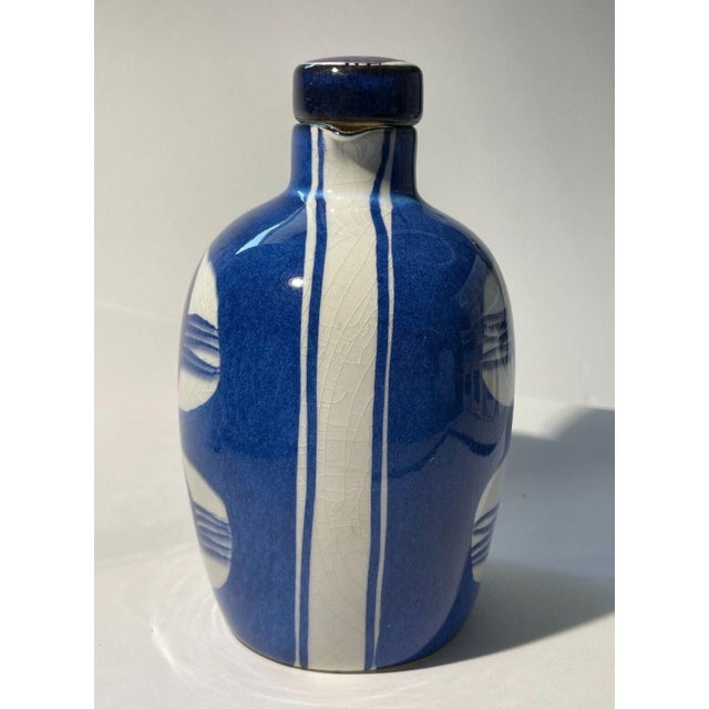 Royal Copenhagan 1960s Royal Copenhagen Tenera Faience Bottle by Inge-Lise Koefoed With Stopper For Sale - Image 4 of 5