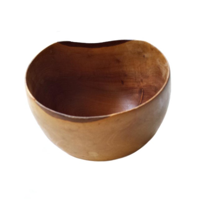 Mid-Century Modern Hand-Turned Teak Bowl For Sale - Image 4 of 7