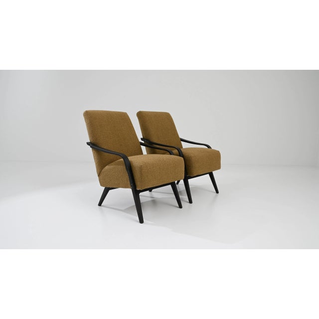1960s Czech Upholstered Armchairs by TON, A Pair For Sale - Image 11 of 12