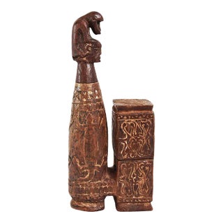 Antique Carved Timor Betel Nut Vessel For Sale