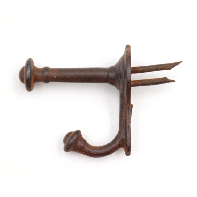 Late 19th Century Late 19th Century Cast Iron Tack End Wall Hook For Sale - Image 5 of 5