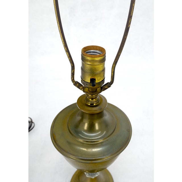 Chapman Manufacturing Company Pair of Urn Cup shape Brass Table Lamps c1940s For Sale - Image 4 of 10