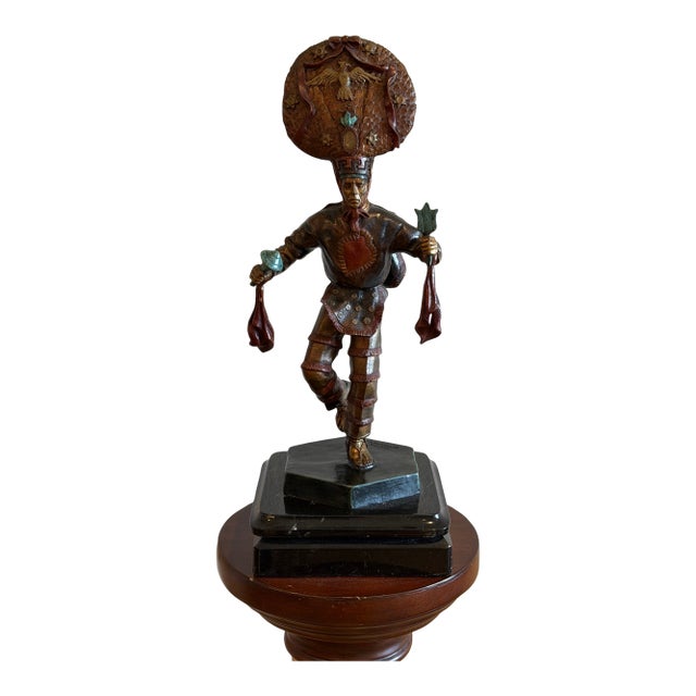 1970s Victor Gutierrez “ Dance of the Feather “ Sign & Dated ’78 on the Marble Base For Sale