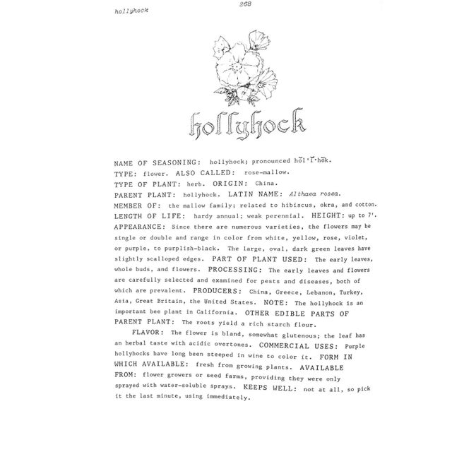 Traditional "A Worldly Taste of Seasonings: Herbs & Flowers - Volume I" 1981 Harvey, L. Wallace For Sale - Image 3 of 7