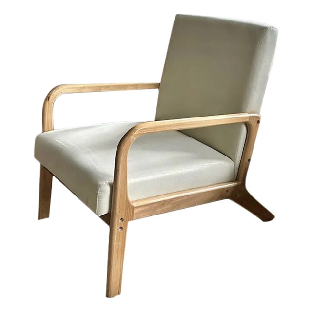 Contemporary Curved Wood Arm Chair For Sale