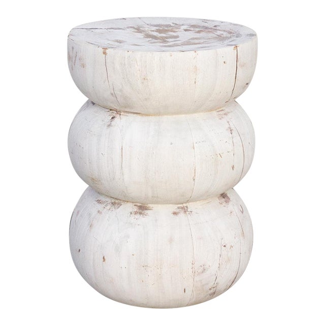 Small Bleached Wood Beehive Table Chairish