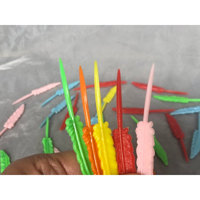 Vintage Pen Quill Cocktail Drink Hors d'Oeuvres Picks Set of 45 For Sale - Image 4 of 15