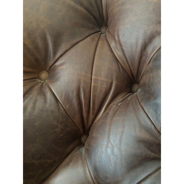 Restoration Hardware Leather Buster Chair For Sale - Image 14 of 15