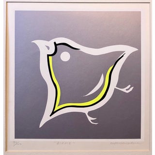 Ushio Shinohara, Silkscreen Day Glo Fluorescent Japanese Gyu-chan Neo Dada Art Print Birdie Litho, c.1969 For Sale
