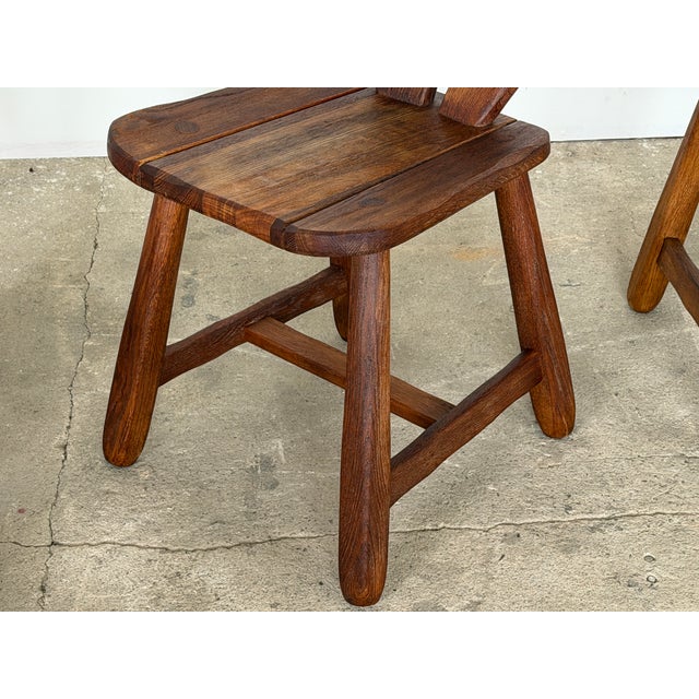 1960s Mid-Century Modern Brutalist Oak Dining Chair, 1960s For Sale - Image 5 of 10