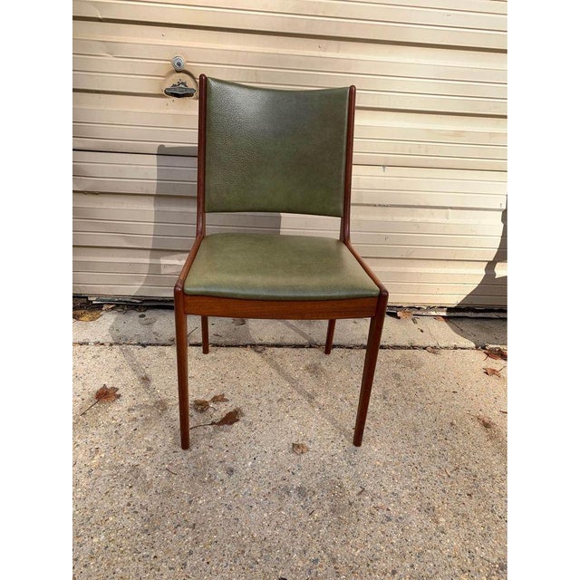 Green Pair of Mid Century Green Vinyl Side Chairs For Sale - Image 8 of 11