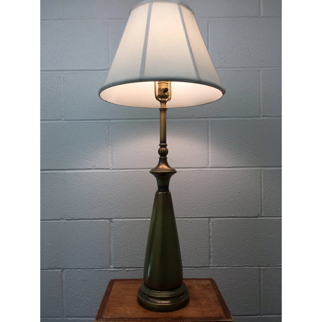 Rembrandt Lamp Company Rembrandt Solid Brass Table Lamp and Shade - a Pair For Sale - Image 4 of 13
