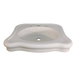 Antique Thomas Maddock's Sons Co. "Durock" Vitreous China Top-Mount (Drop-In) / Console Sink For Sale