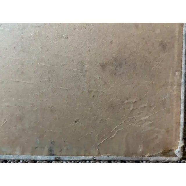 Green Mid Century European Painting - Sun Over a City For Sale - Image 8 of 8