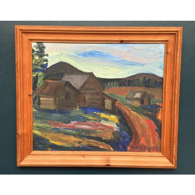 Kersti Flyckt, Mountain Landscape, 1960s, Oil on Panel, Framed For Sale - Image 17 of 18