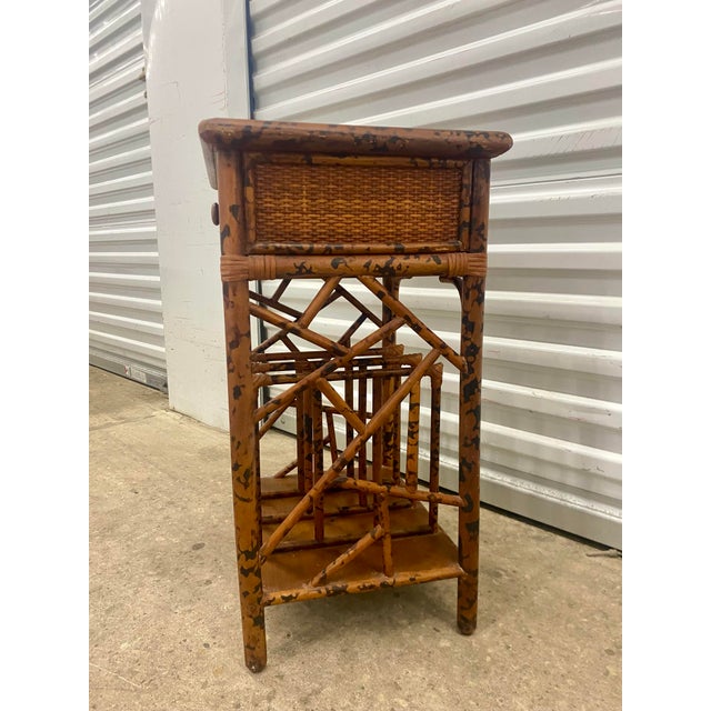 70s Faux Bamboo Cane Magazine Rack Side Table . For Sale - Image 11 of 12